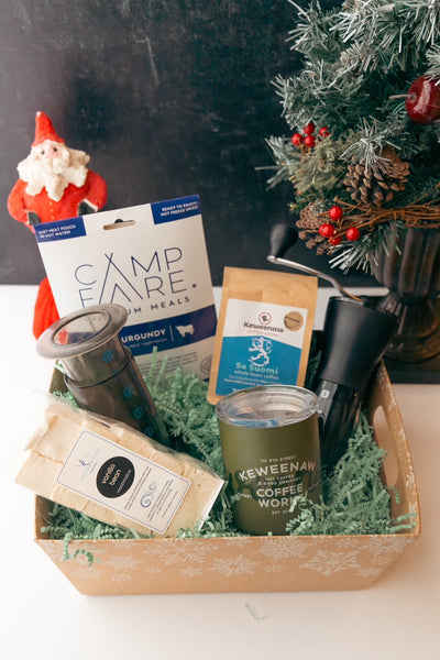 Camping + Coffee Gift Basket